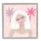Stupell Industries Tropical Girl Fashionista Pink Palm Trees Starry Sky Framed Wall Art